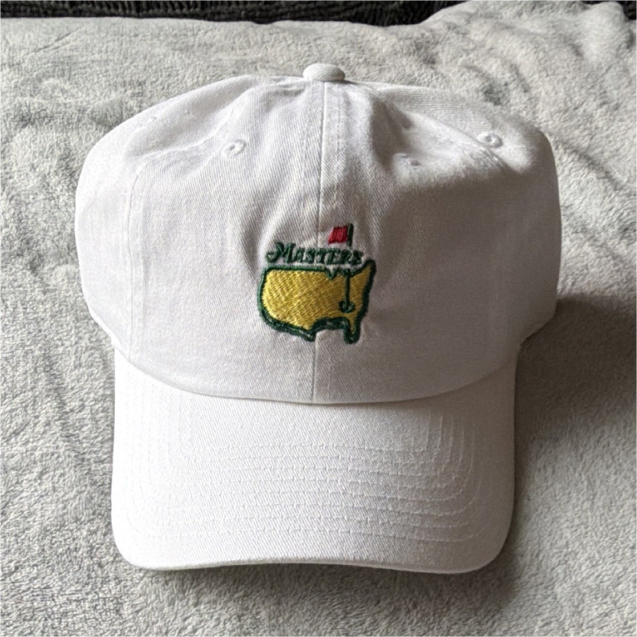 Masters White Adjustable Golf Hat Cotton Canvas Embroidered Logo Unisex