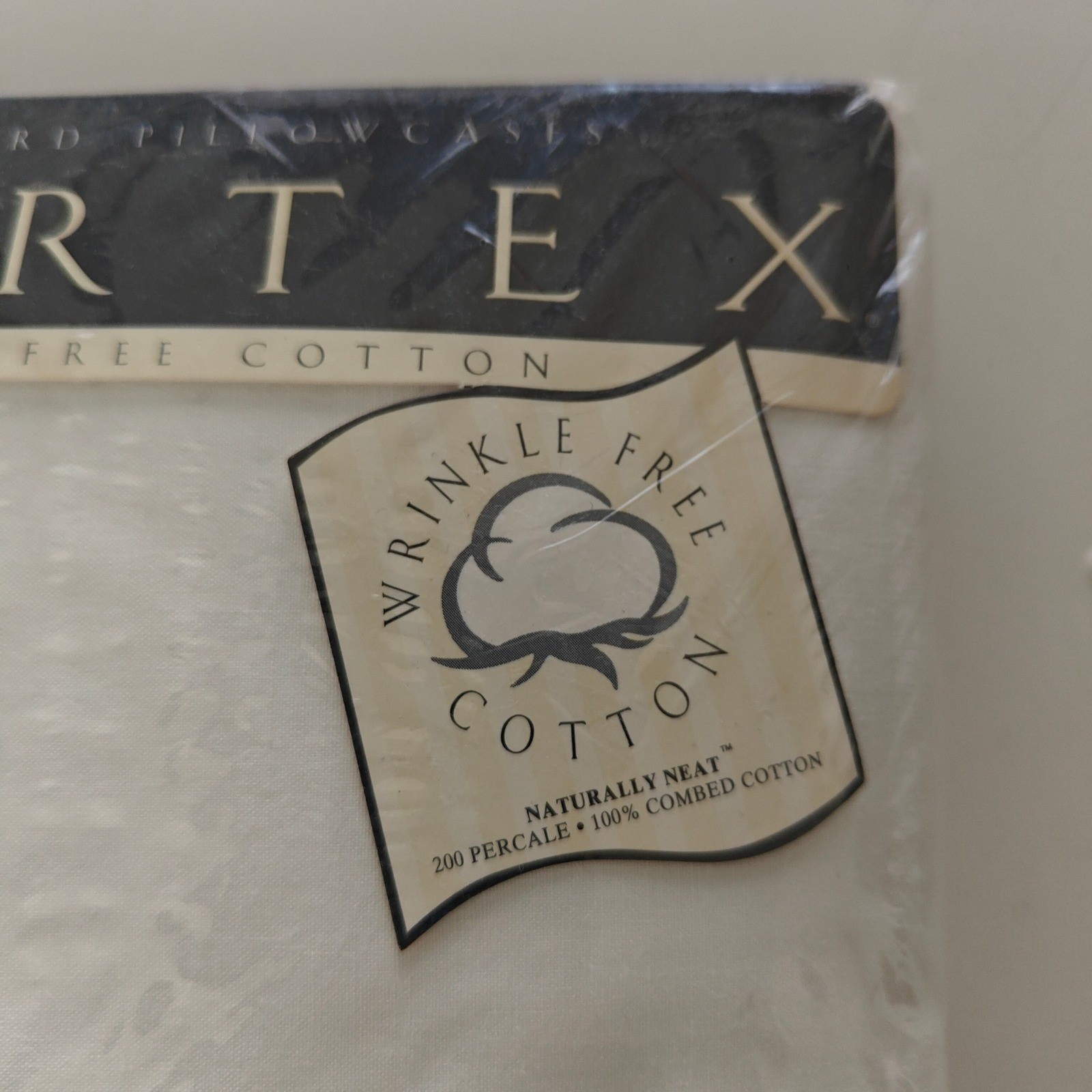 Martex Standard Pillowcases Solid White Wrinkle Free Cotton 200 Thread Count