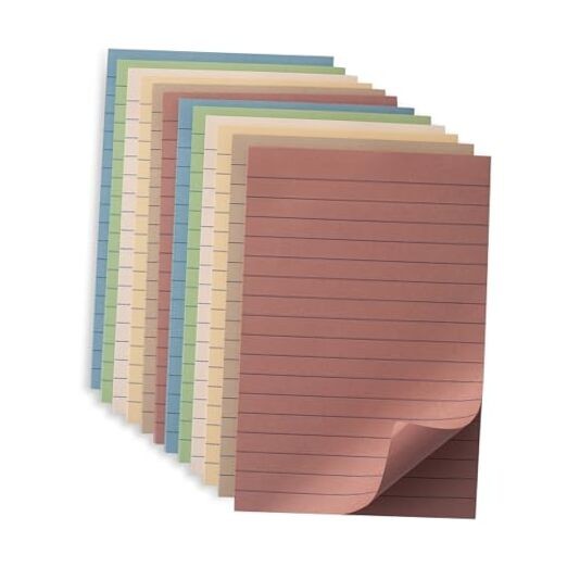 (12 Pack) Lined Sticky Notes 4x6 in Post Ruled Stickies Super Sticking Power