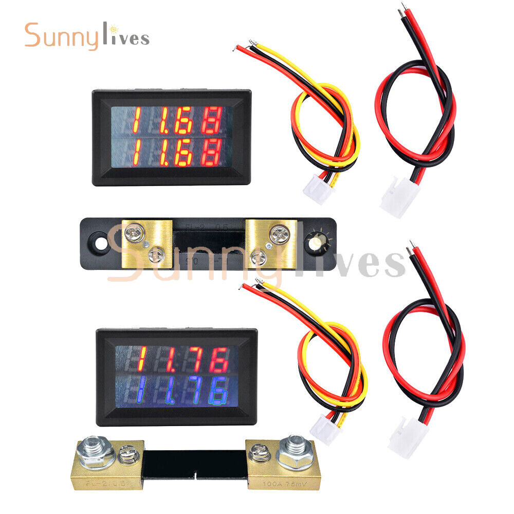 0-100V 0-200V/10A/50A/100A 4-digit Current Voltage Meter 5 Wire Voltmeter New