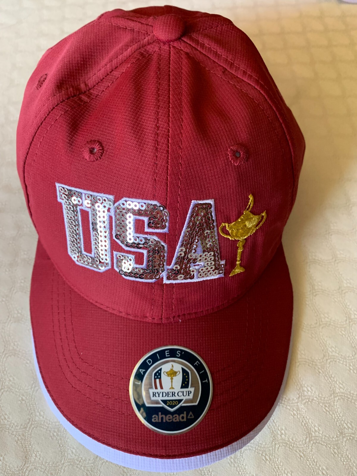 New Ryder Cup 2020 Whistling Straits Golf Hat Red Ladies Fit by Ahead (RC28)