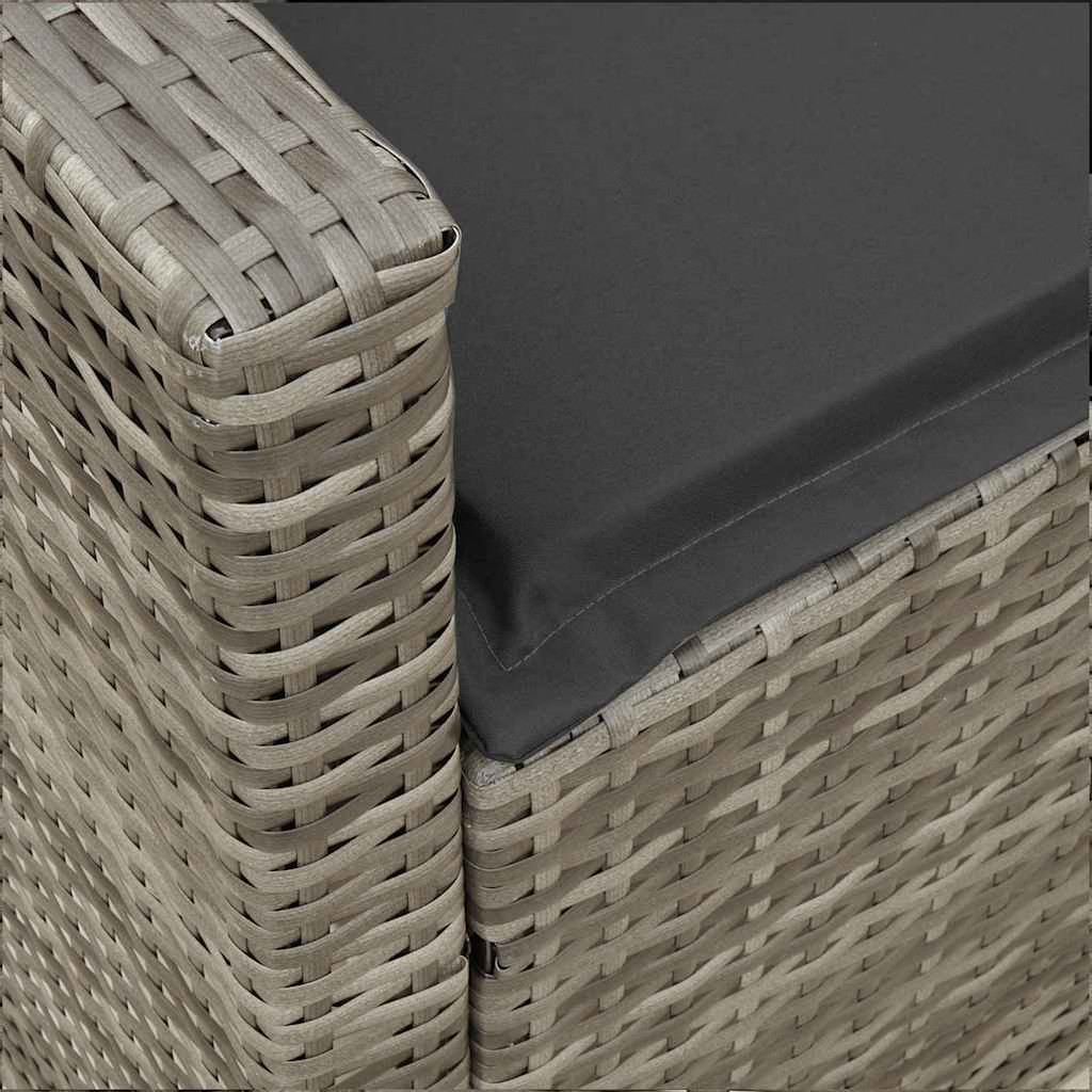 Garden Sofa Grey Poly Rattan 5-seater Removable Covers