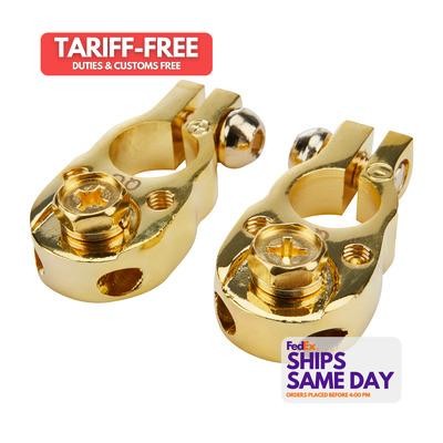 Allstar ALL76120, 2 Pack Gold Brass Gold Top Post Terminal 1Pr Performance Parts