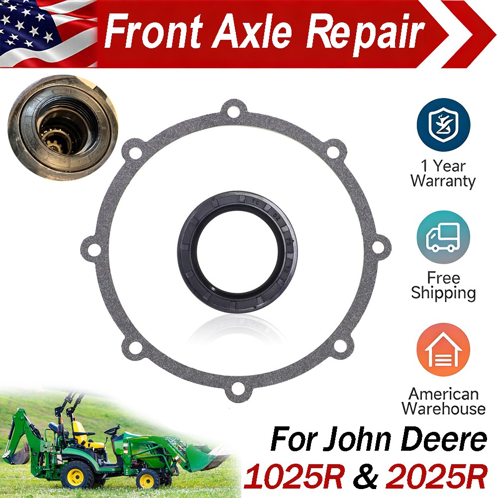 Front Axle Repair Kit For John Deere 1025R 2025R Seal TR109398, Gasket MIU801706