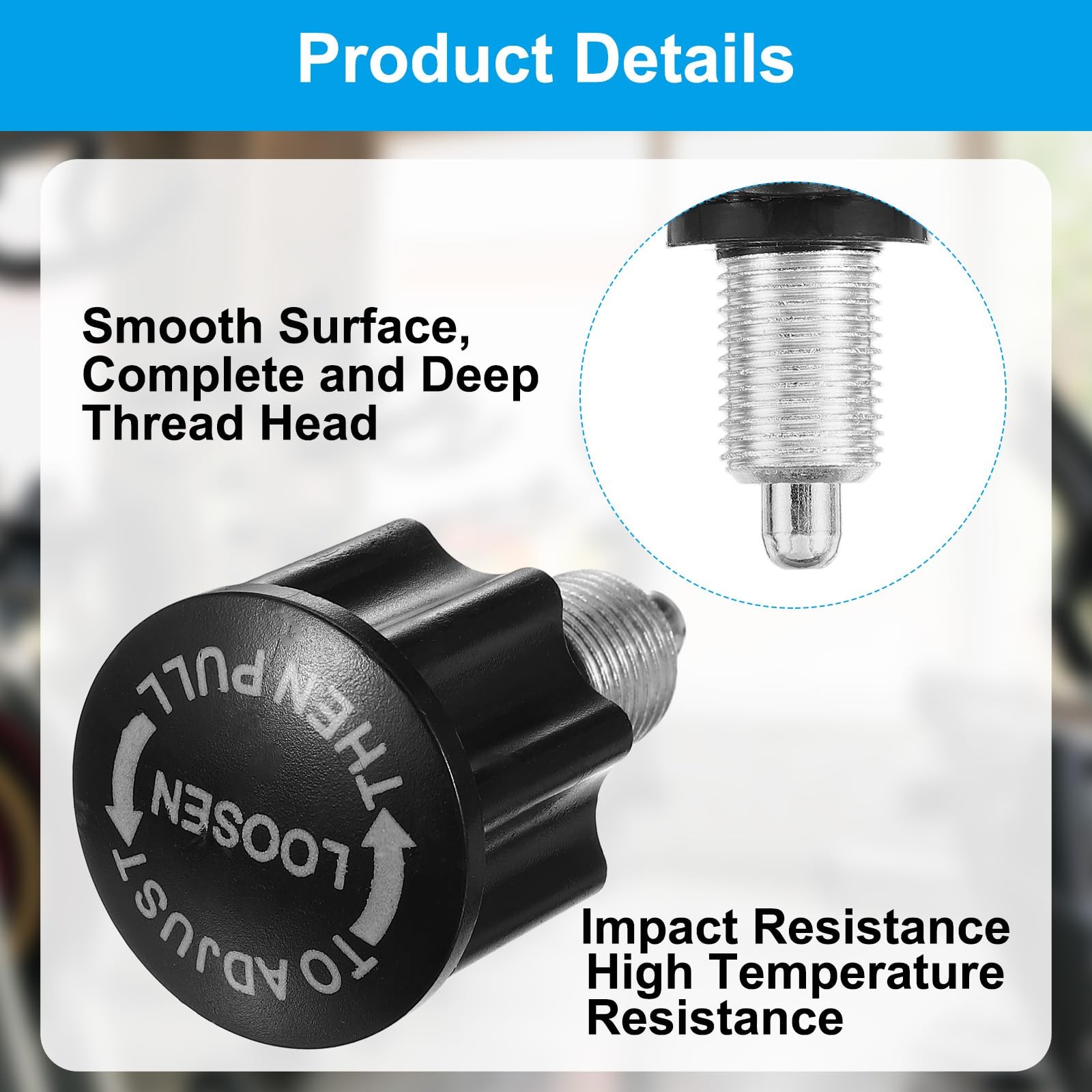 2 Pcs Pull-up Spring Knob M16 Pull Pin Knob 22mm Thread Length Exercise Bike ...