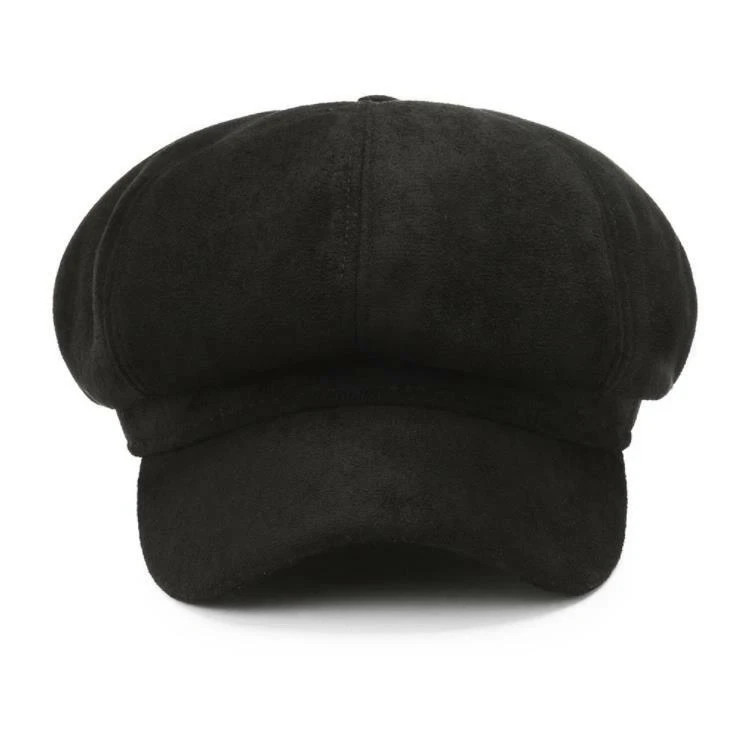 Suede Fashion Ladies Women Girls Baker Boy Peaked Cap Newsboy Hat