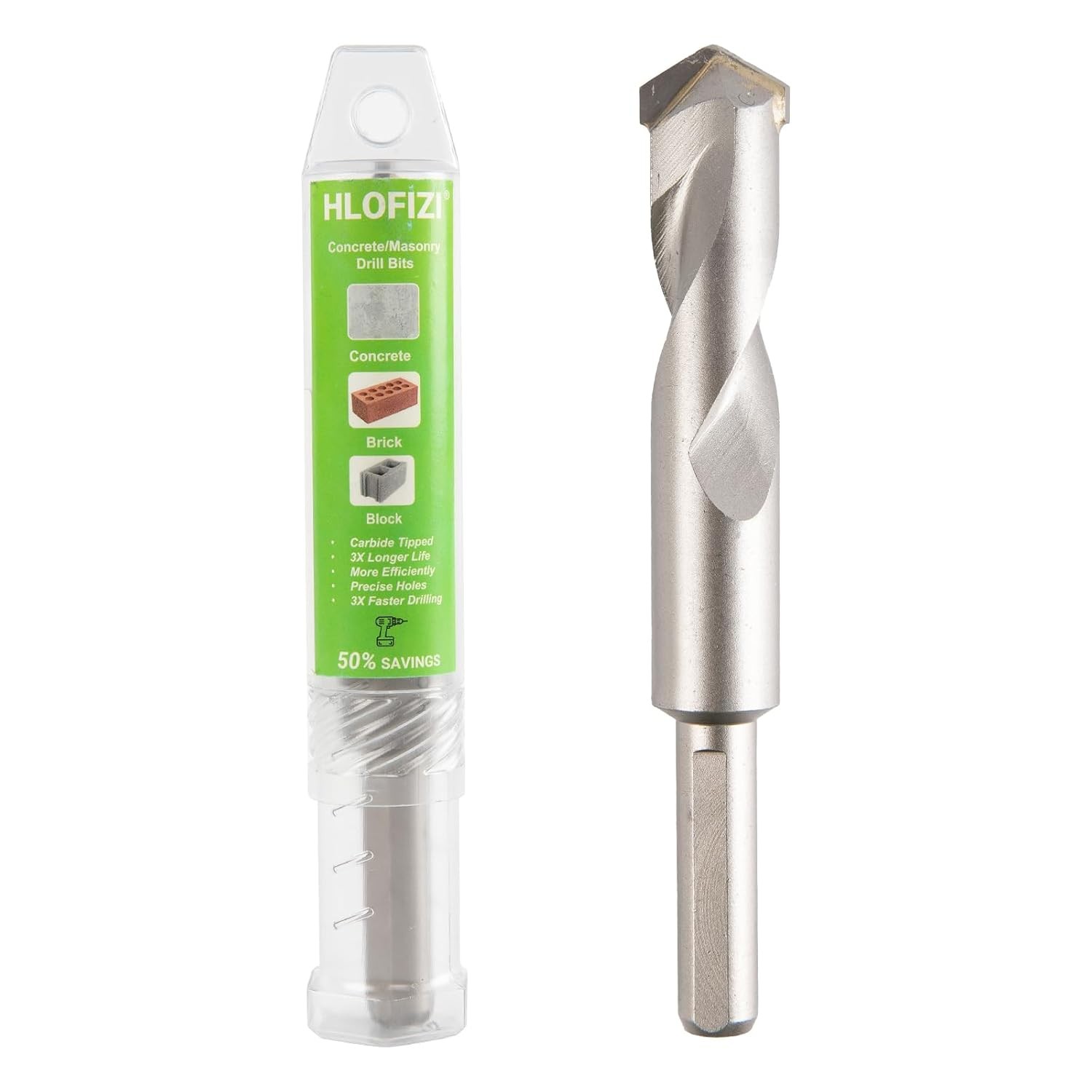 1 Pack 3/4" x 6" Masonry Drill Bits Carbide Tipped for Concrete, Brick, Stone