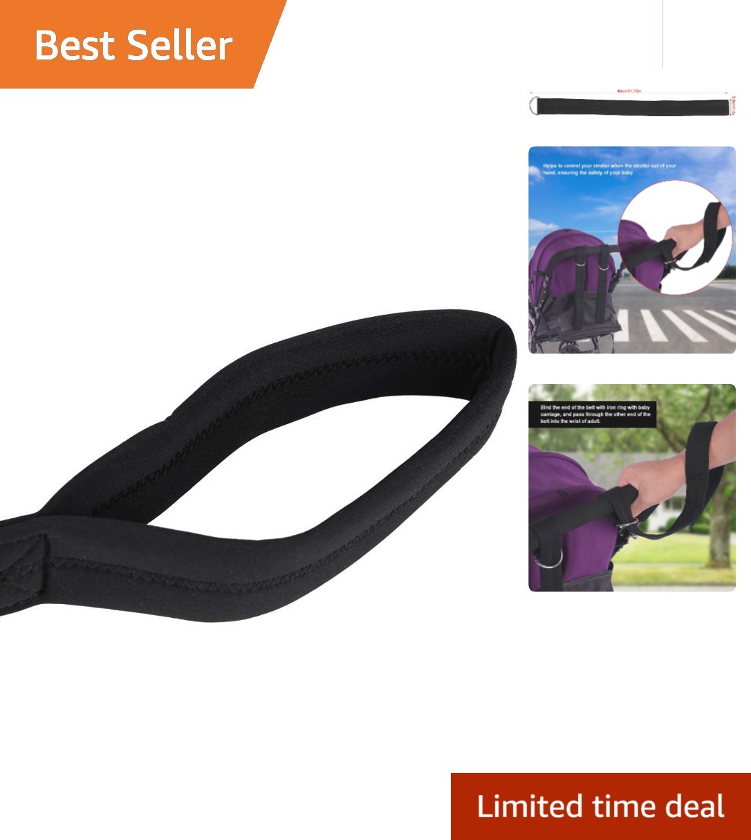 Lightweight Adjustable Wrist Leash for Toddler Strollers & Wheelchairs