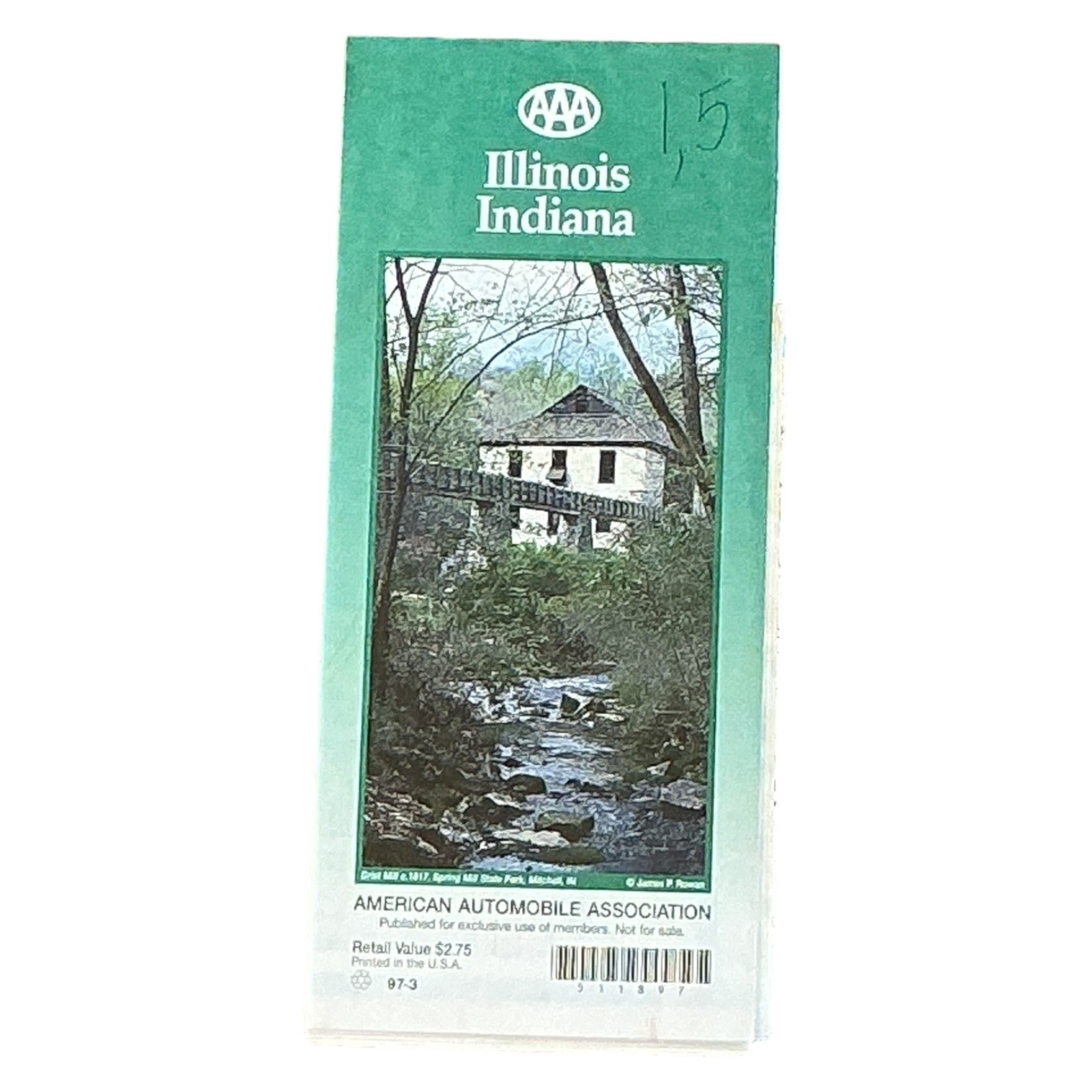 Vintage AAA Illinois Indiana Road Map 1997 Auto Club Travel Map