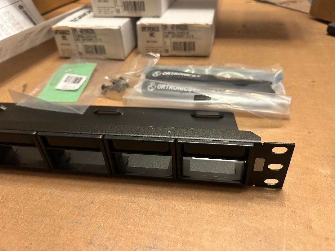 Qty.4 UNUSED Ortronics Bezel Patch Panel OR-401045283 P/P 8 Modules Hook Loop