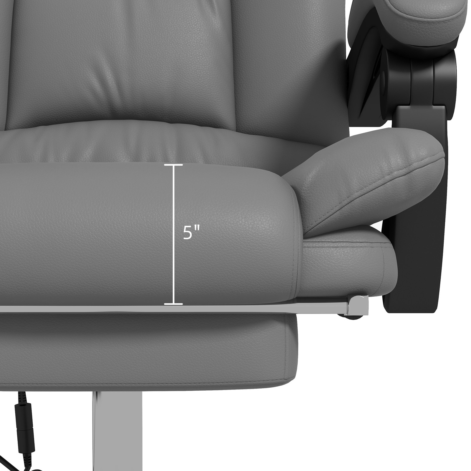 Vibration Massage Office Chair with Heat, Footrest, Gray