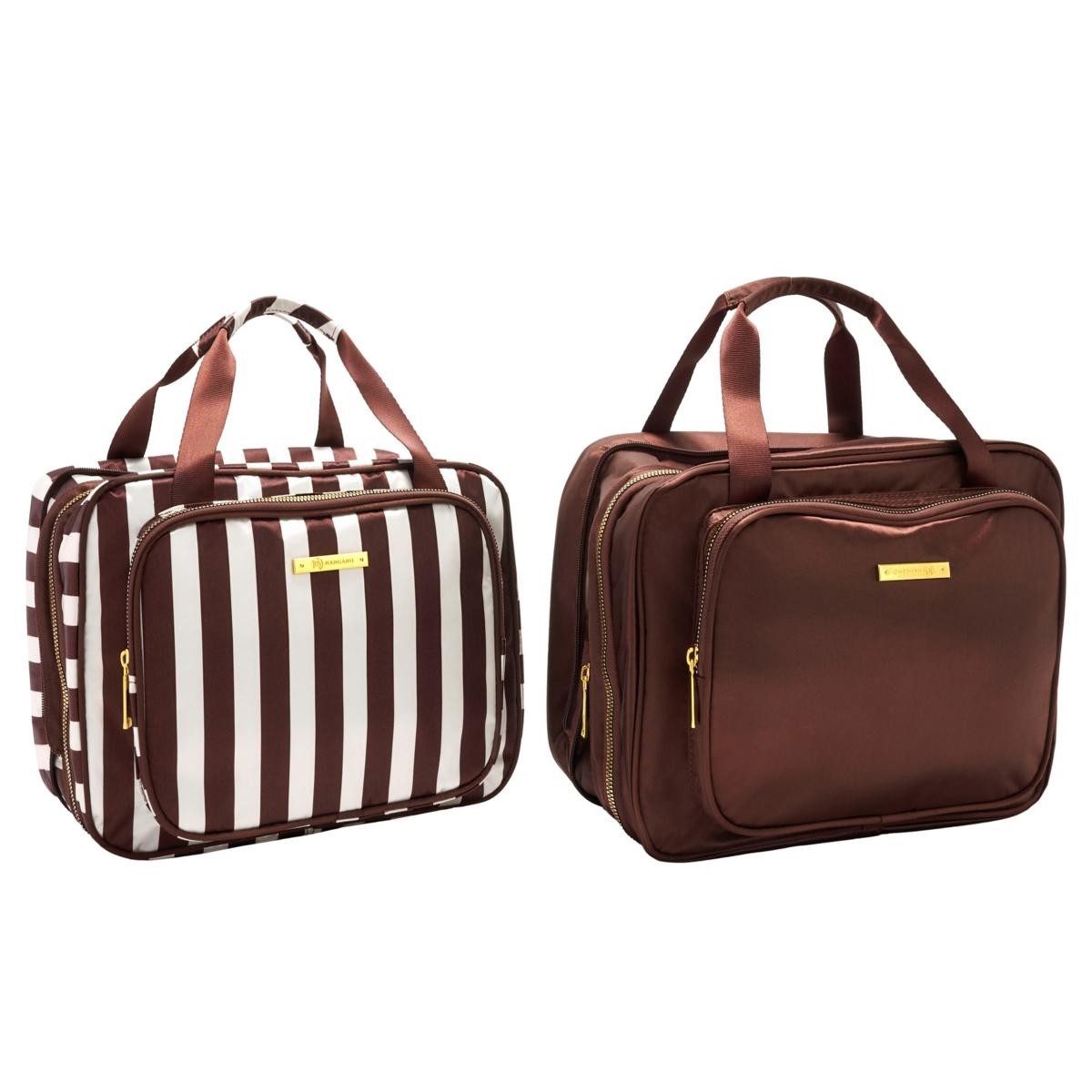 Joy Clean & Chic 2 Pack Chocolate & Cream / Chocolate Expandable Toiletry Cases