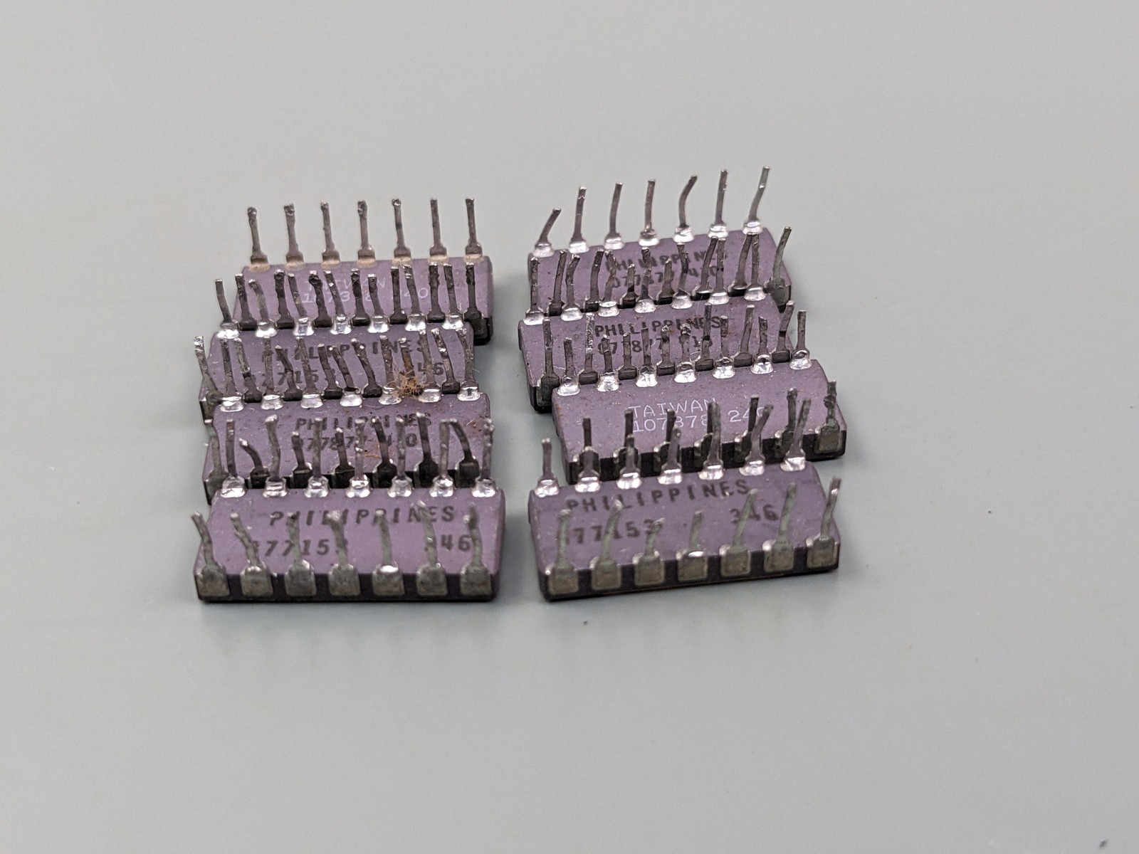 (8) AD40890 ICs, BENT/MISSING PIN, SOLDER PULLS