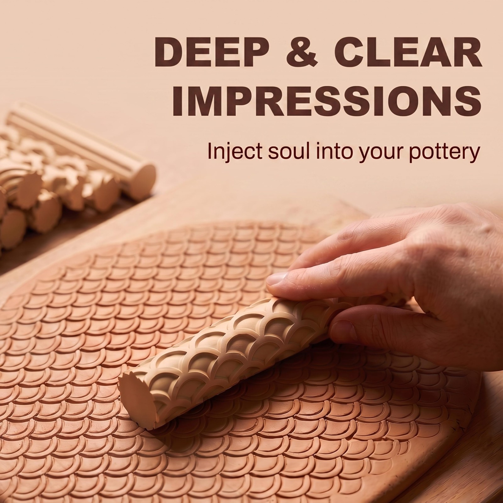 Clay Texture Rollers | 10-Pack Polymer Clay Texture Roller Set for Pottery & ...