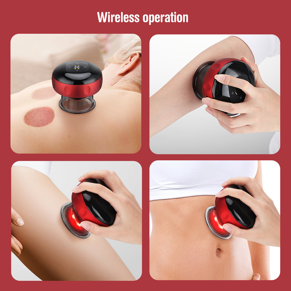 Electric Vacuum Cupping Heating Suction Cup Body Scraping Massage Therapy Device