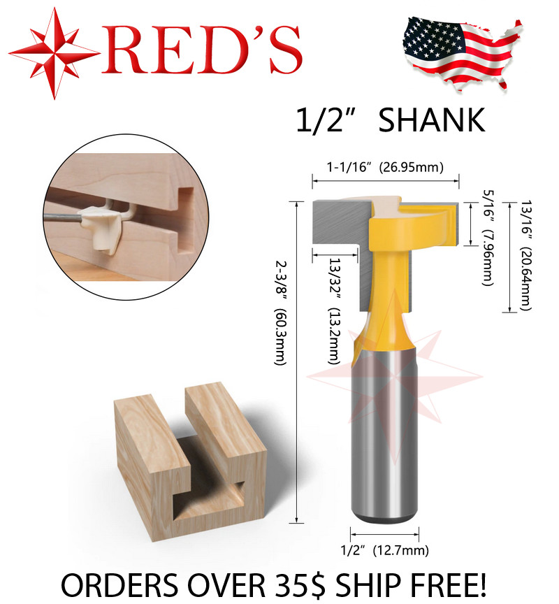 REDS Y71144-8 - 1-1/16" X 5/16 THK Slot Router Bit 1/2" Shank