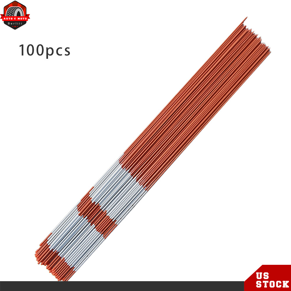 100 Pack 6 FT Orange Snow Stakes Reflective Markers 5/16" Driveway Markers