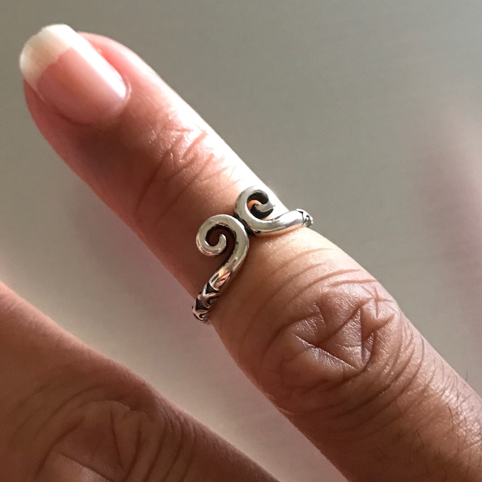 Sterling Silver Double Spiral Toe Ring, Silver Rings, Swirl Ring, Beach Ring