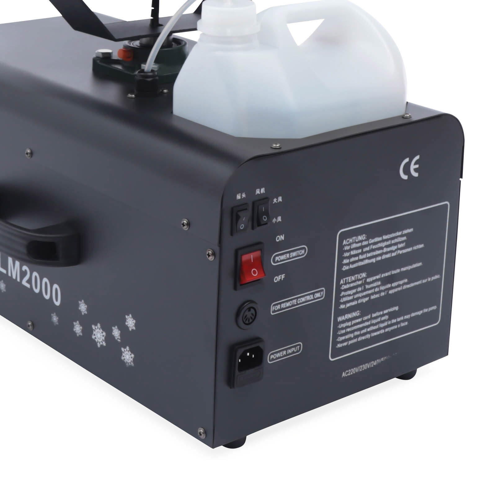 Snowflake Effect Machine 2000W Stage Snow Flake Maker 90° Rotatable w/Remote