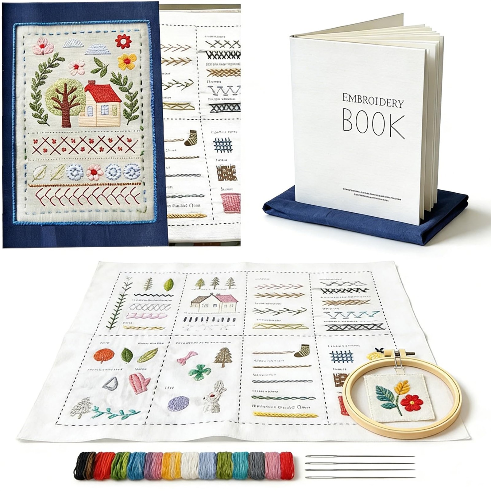 Zhenqing StitchCraft Complete Embroidery Book Kit – 200+ 9.1*13.6inch, C0081