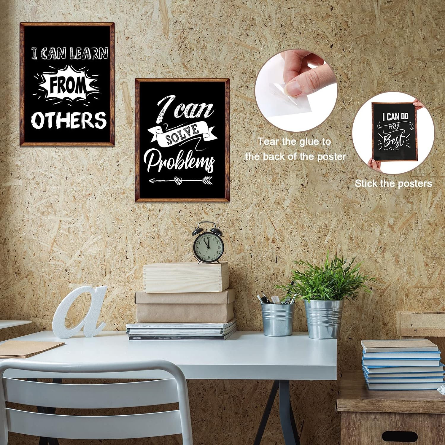 17 Pcs Growth Mindset Posters, Motivational Posters,Hat Style