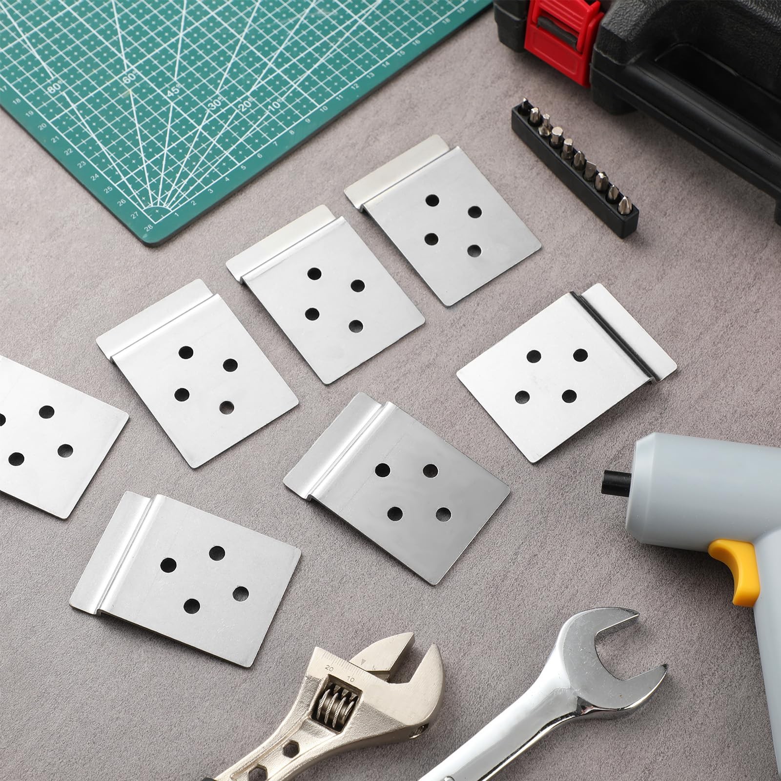 10 PCS Slatwall Metal Plate Mount Backplate Mounting Adapter Bracket Silver