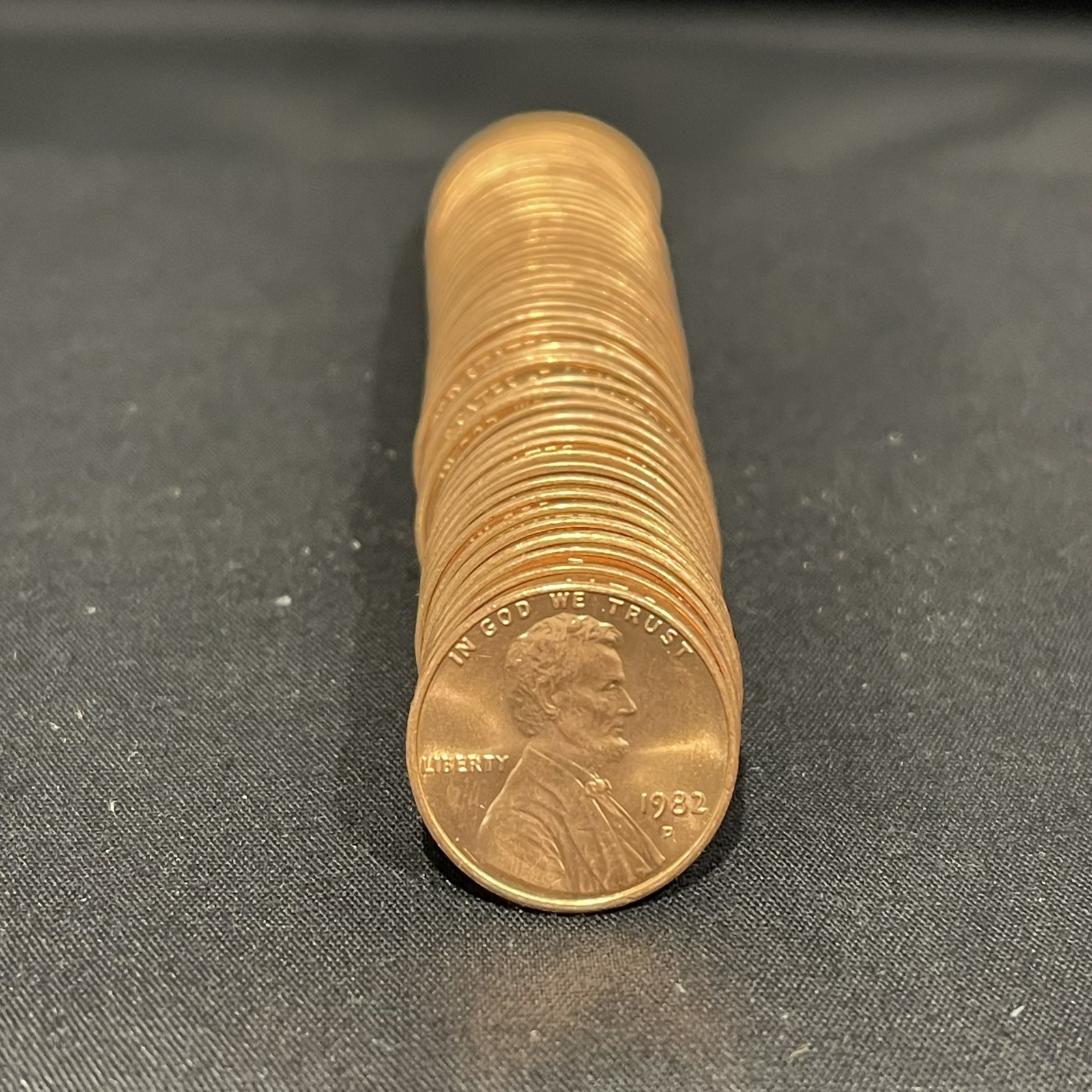 1982 D Lincoln Cent Zinc Large Date Roll 50 Coins (UNCIRCULATED)