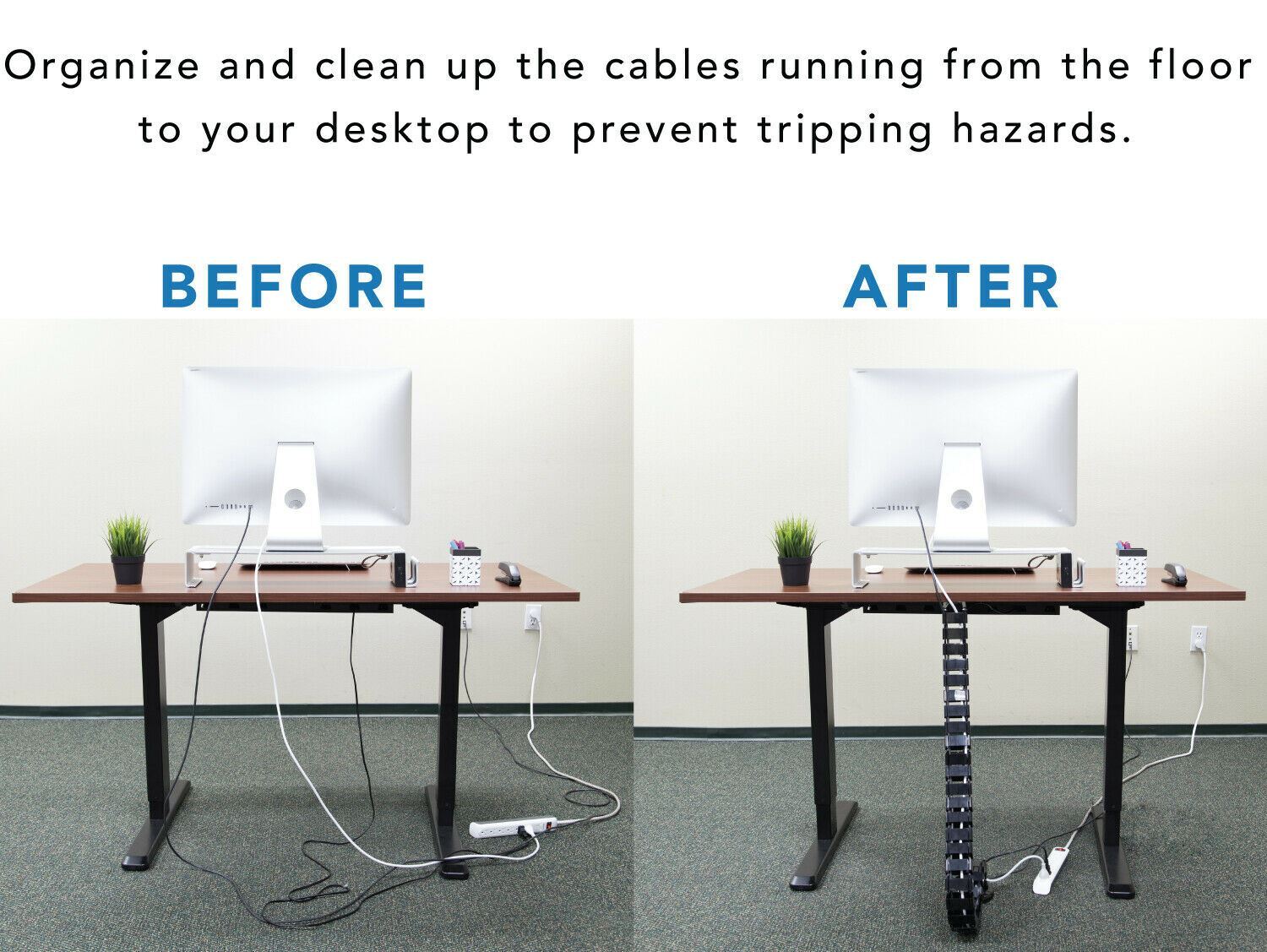 Mount-It! Cable Management Spine, 50 Inch Long Modular Wire Management Tray