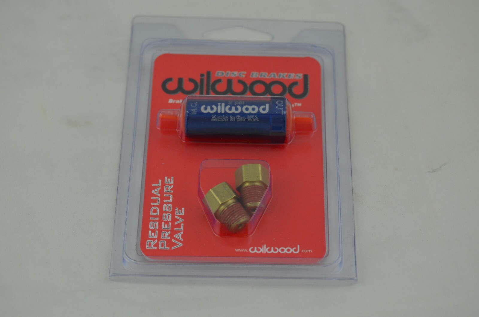 Wilwood 260-13783 Blue Aluminum Residual Brake Pressure Valve 2 PSI w/ Fittings