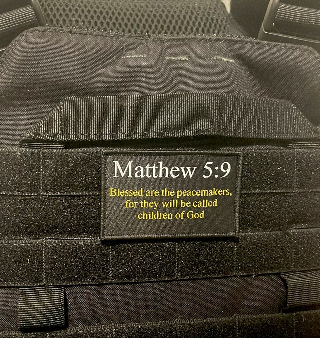 Matthew 5:9 Blessed Are the Peace Makers Religious Morale Patch Hook and loop