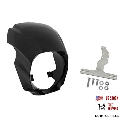 Motorcycle Headlight Fairing Cover Mask Fit For Harley Softail Gloss Black