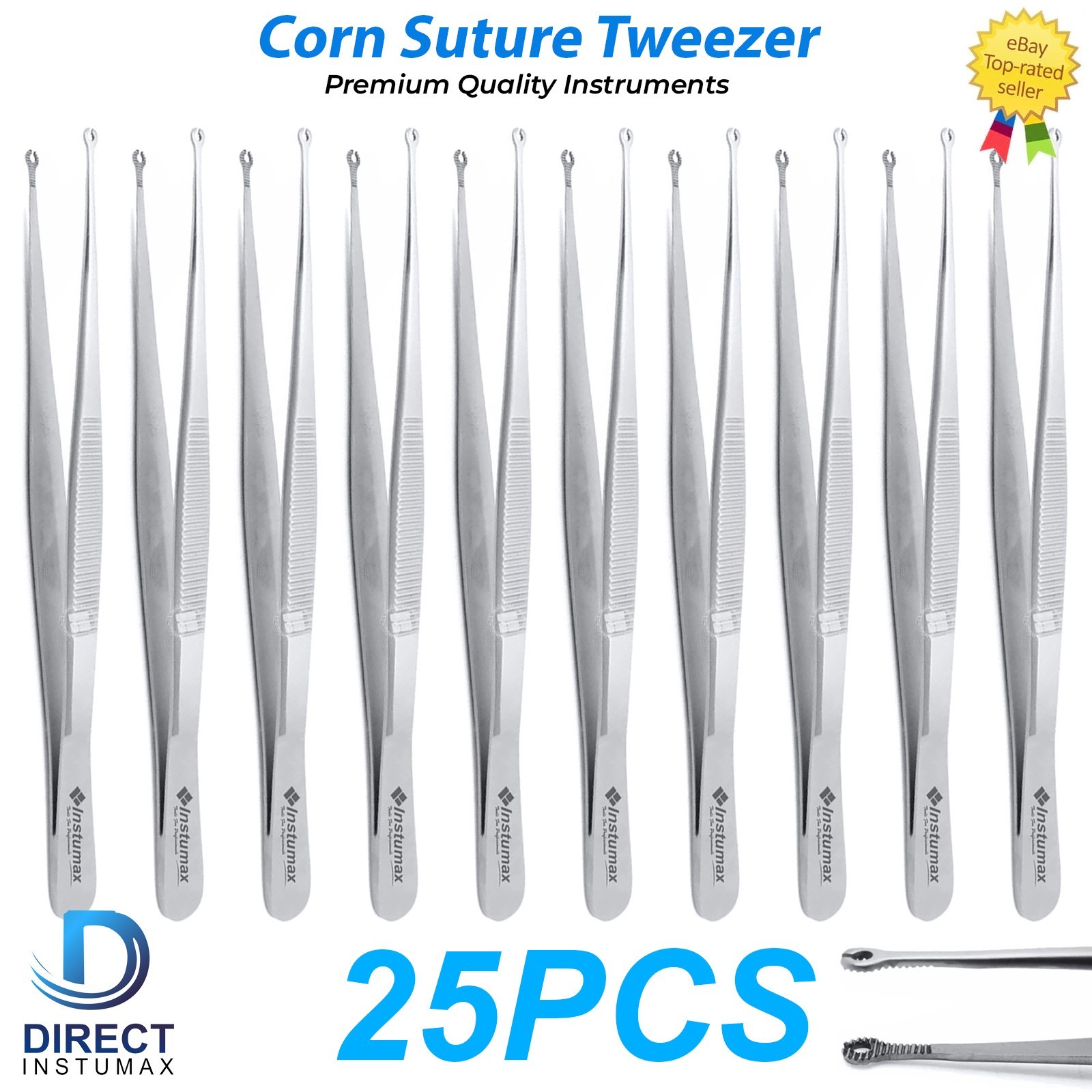 Dental Corn Suture Tweezer Straight Suture Holding Forceps Suturing Soft Tissue