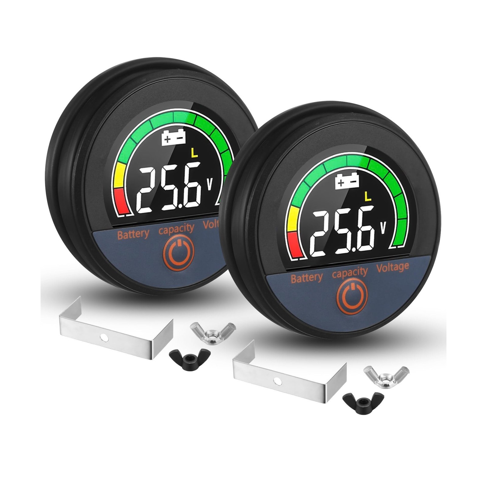 2 Set 12V 24V 48V 60V 84V Battery Monitor with Alarm LCD Digital Di... Fast Ship
