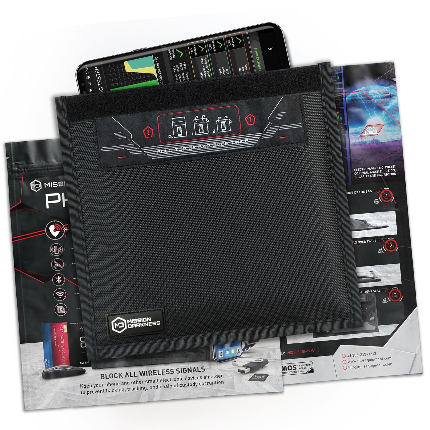Mission Darkness Non-window Faraday Bag For Phones // Signal Blocking