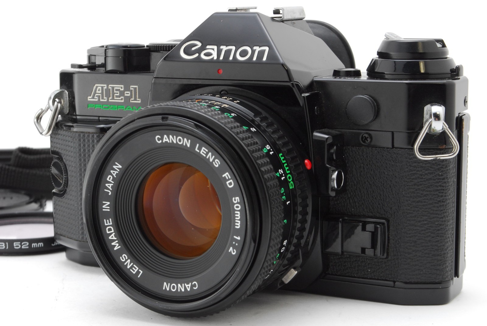 [Near MINT] Canon AE-1 Program Black Film Camera New FD NFD 50mm f2 Lens JAPAN