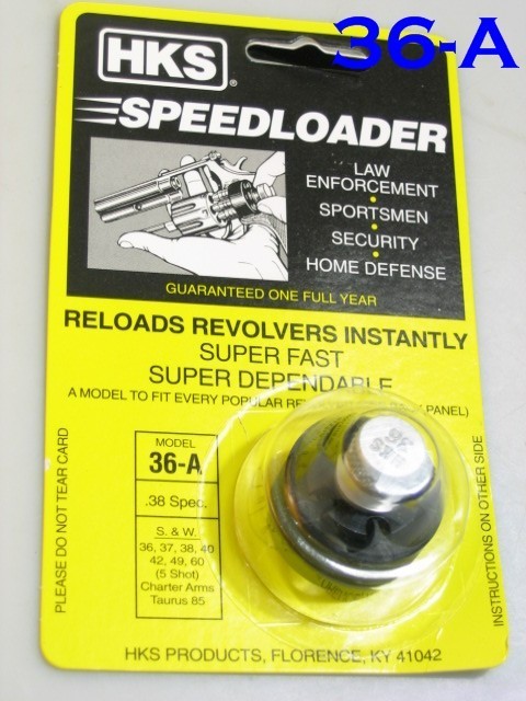 HKS 36-A Speedloader for .38 S&W 5 Shot J frame 36 442 60 RUGER SP101 TAURUS 85
