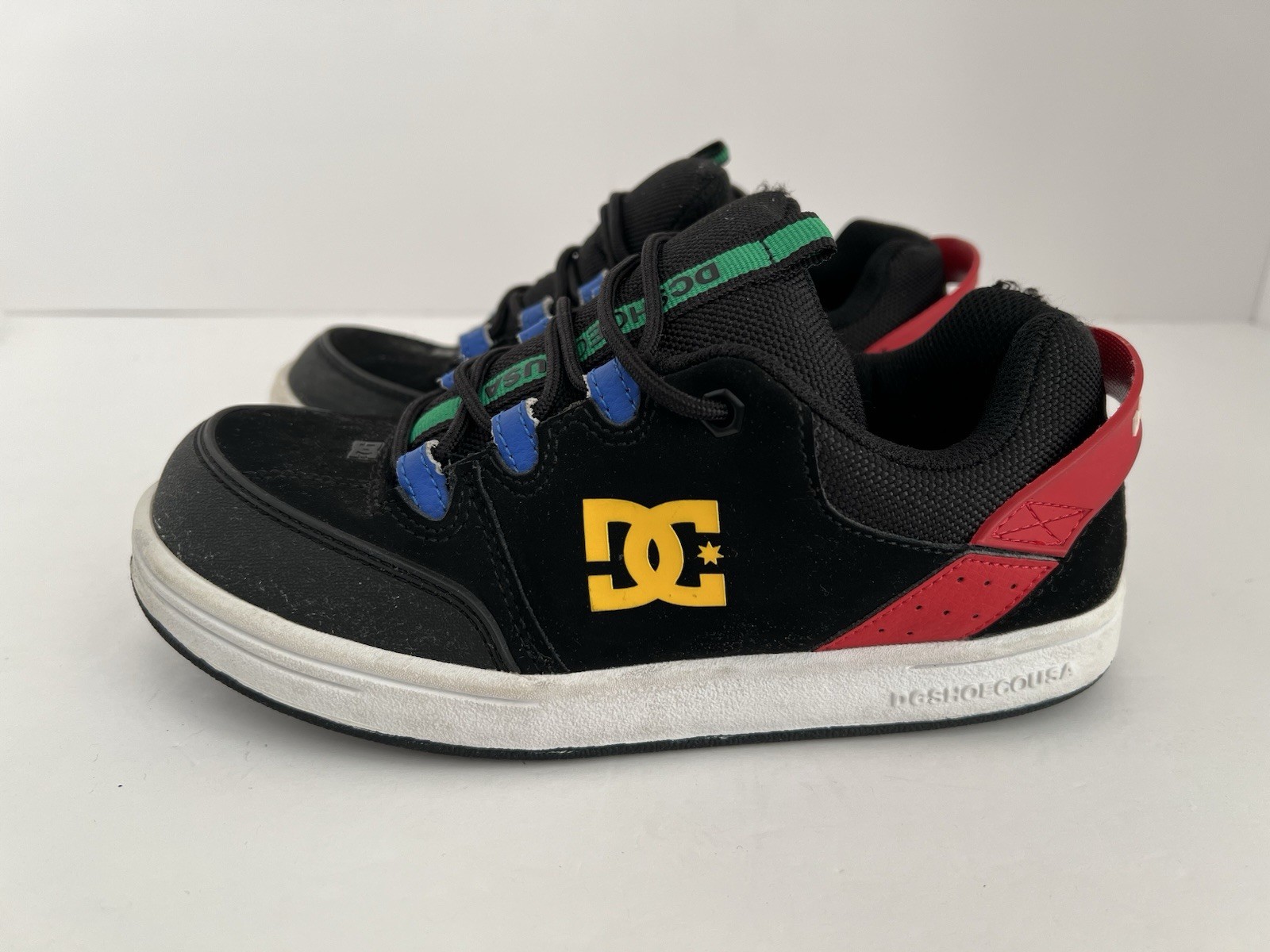 DC Shoes Syntax Unisex Youth Skate Shoes Sneaker Sz 4 Skateboarding Black Colors