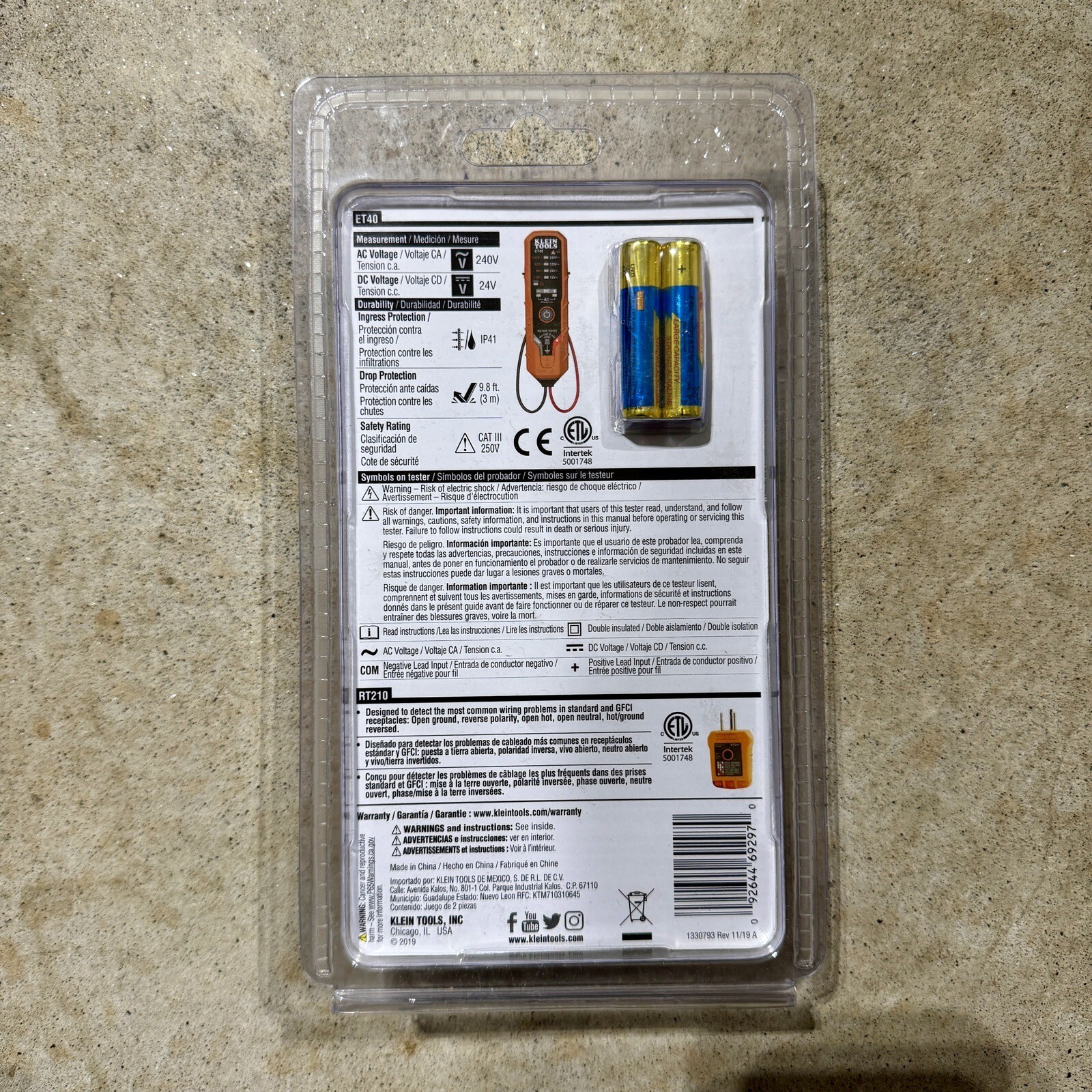 Klein Tools ET40VP Electrical Test Kit - Outlet And Voltage Tester