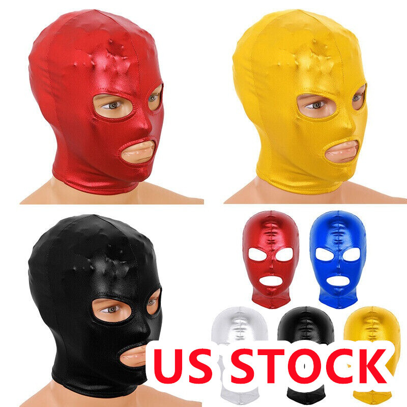 US Unisex Breathable Blindfold Spandex Face Cover Hood Mask Role Play Costumes