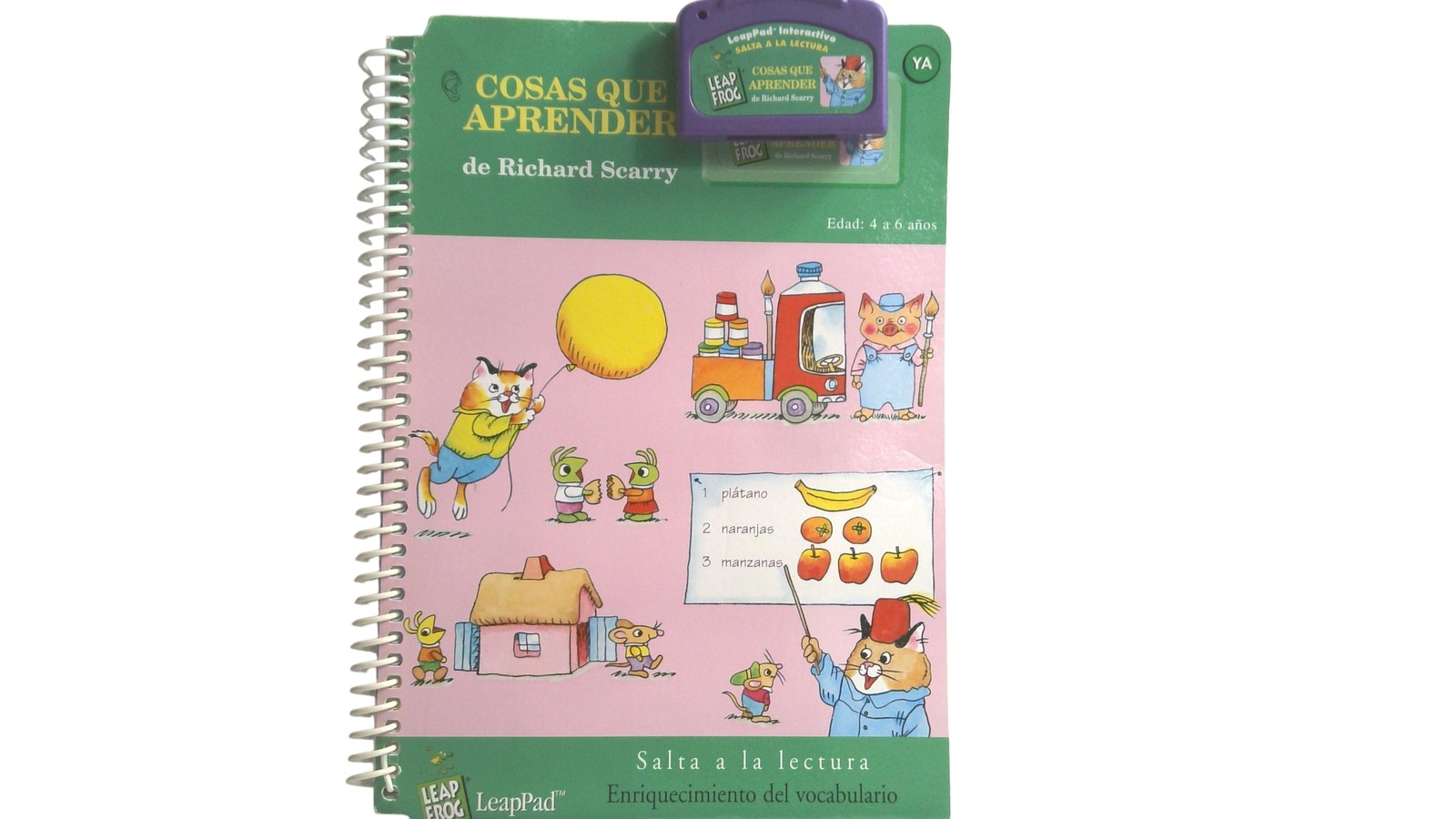 LeapFrog LeapPad Cosas Que Aprender Richard Scarry Libro Cartucho Español