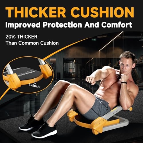 Ab Trainer/Crunch Machine, Ab Workout Equipment, 4 Adjustable Black & Orange