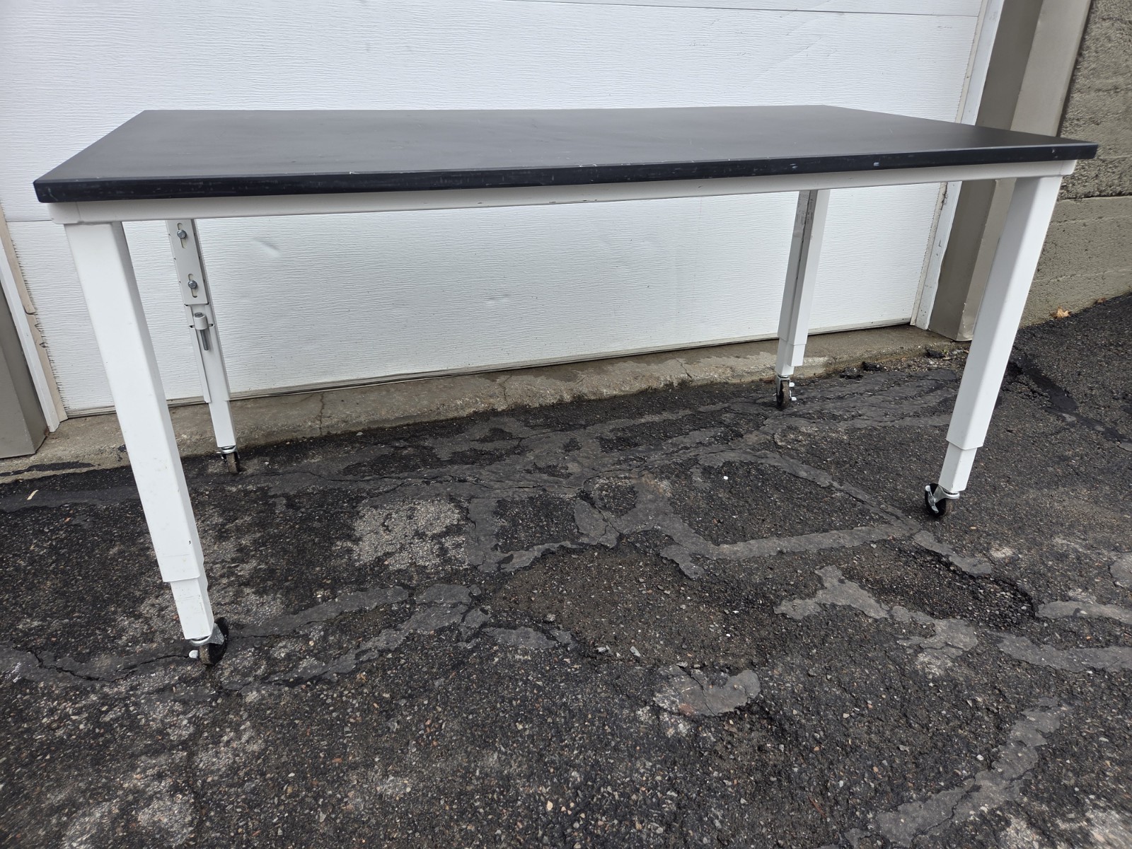 Hamilton Industrial Furniture 60" Lab Workbench On Casters,  Phenolic Top, Used