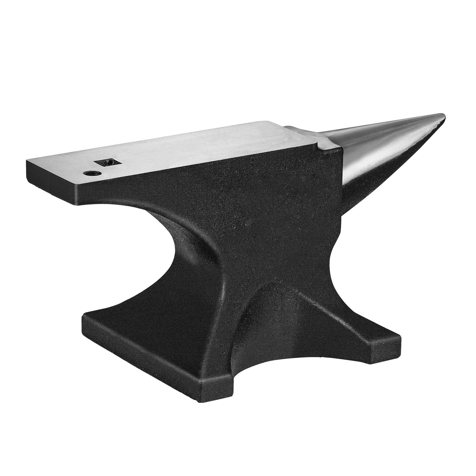 Single Horn Anvil, 66Lbs Cast Steel Anvil, High Hardness Rugged Round Horn Anvil