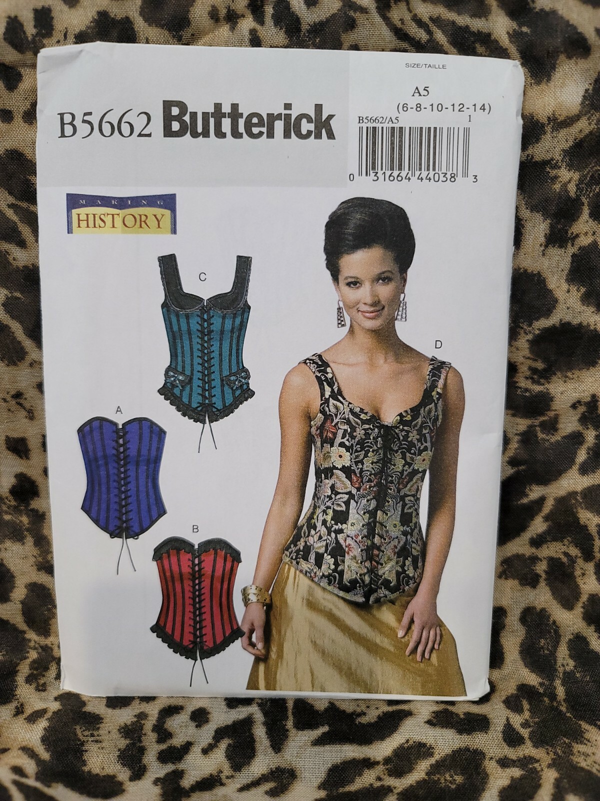 BUTTERICK Sewing Pattern HISTORY B5662 MISSES CORSET Size:6-14 UN-Cut(1519a