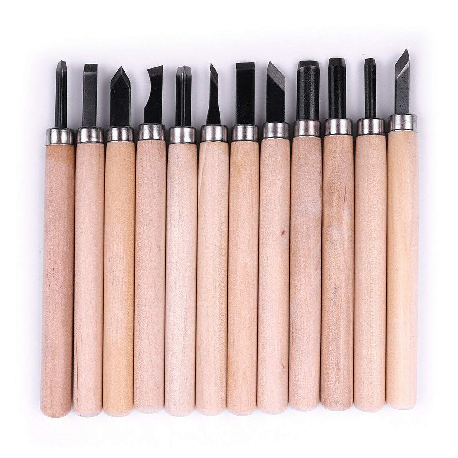 12pcs Mini Sculpt Art Woodcarving Set Wood Carving Hand Chisels KnifeTools Ki...