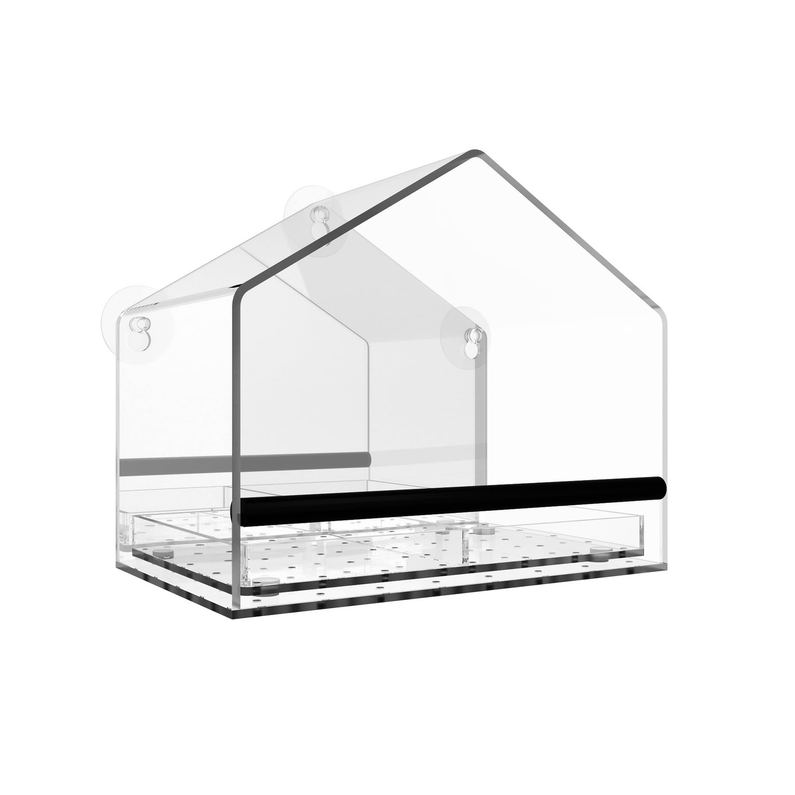MKLZ One Way Window Bird Feeder for Outside with Strong Clear House Shaped