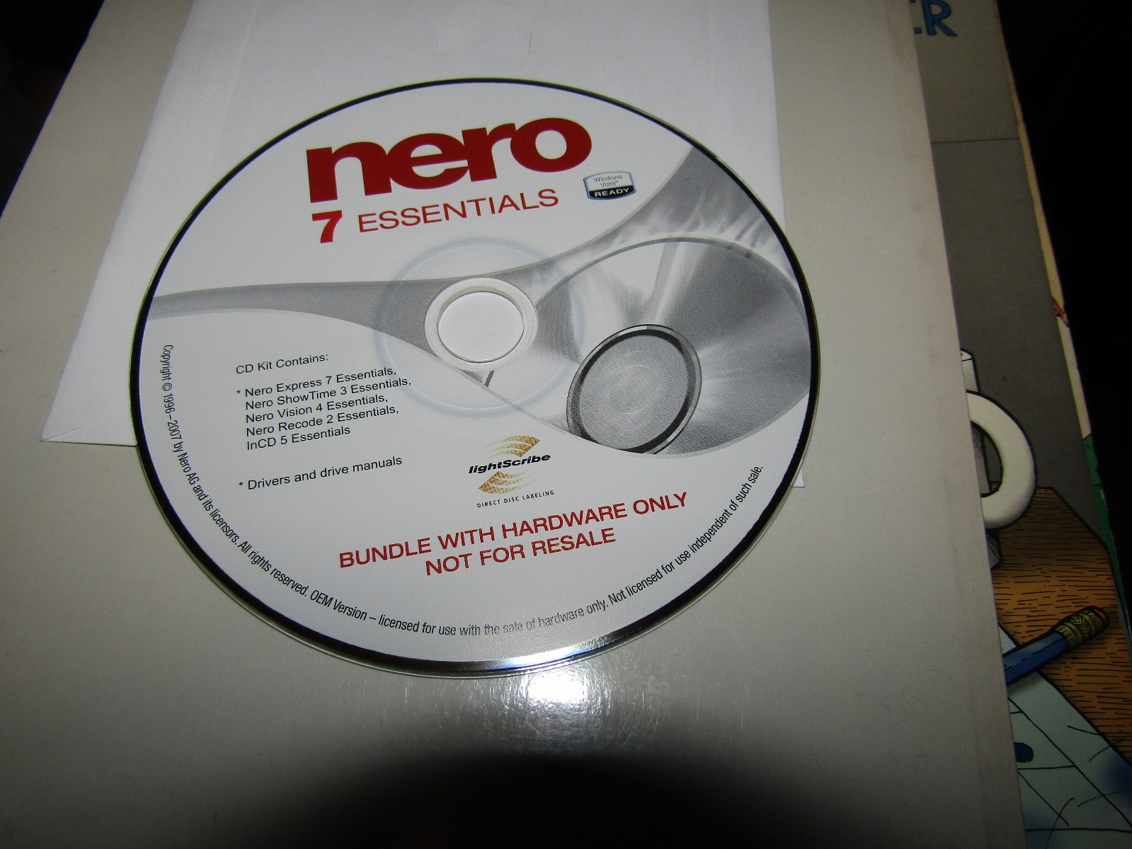 NERO 7 ESSENTIALS CD Nero Express, ShowTime 3, Vision 4, Recode 2, and inCD 5