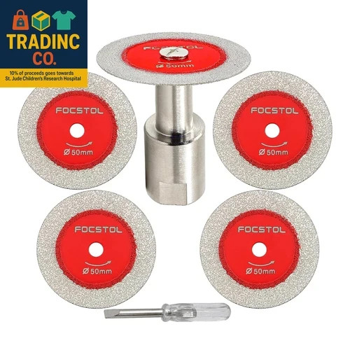 Mini Diamond Glass Cutting Disc -  5Pcs 2 Inch(50Mm) Glass Saw Blade and 1Pc 5/8
