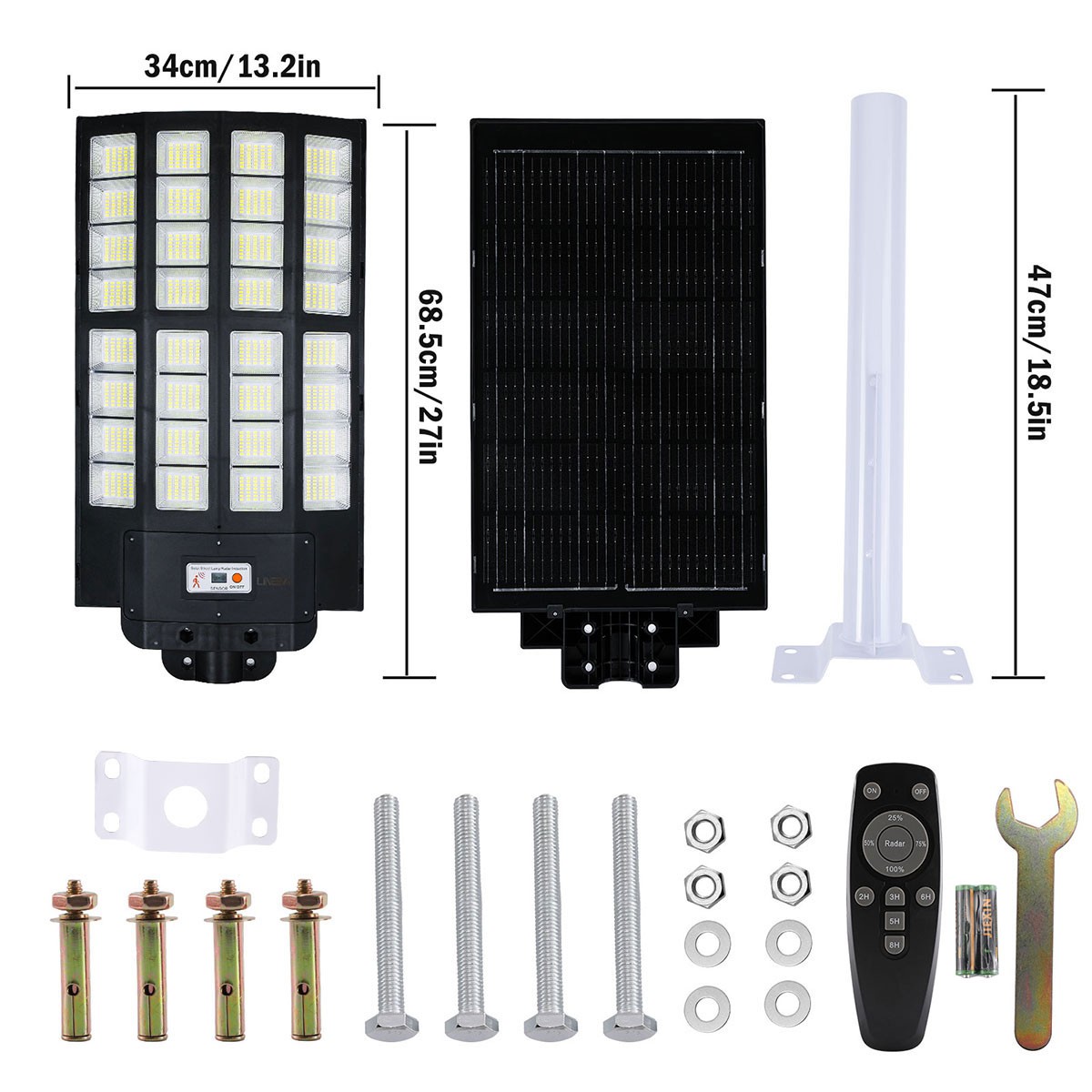 20000000LM Commercial Solar Street Light Outdoor Dusk to Dawn Solar Super Bright