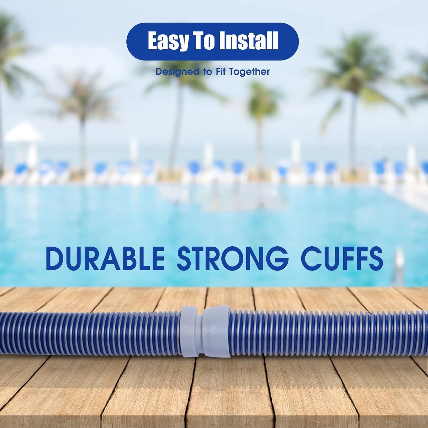 Complete 8-Piece Replacement Pool Hose - 1.5” Diameter for Effortless Cleaning